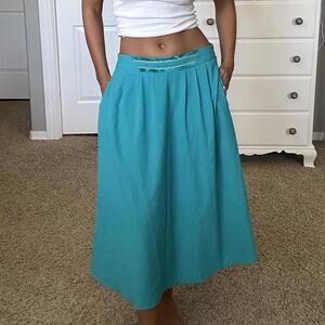 80s blue maxi skirt with POCKETS funky waistband #maxiskirt #80s